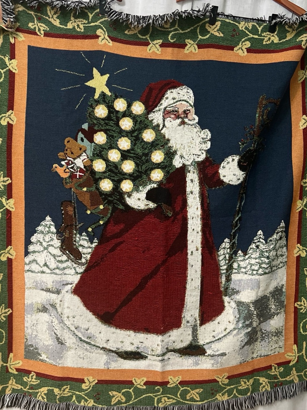 Vintage Santa Throw Blanket